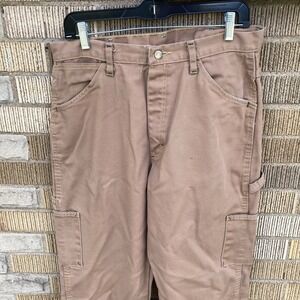 Bulwark FR Carpenter Cargo Pants Mens 34-37U (32x30) Brown Canvas Utility Pocket